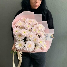 Букет из 5 веток кремовой хризантемы