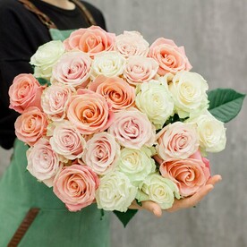 Букет 25 роз микс 50 см, арт: 1402