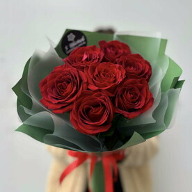 Букет 7 красных роз, арт: 1418
