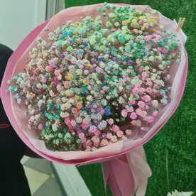 Букет гипсофилы "разноцветик"