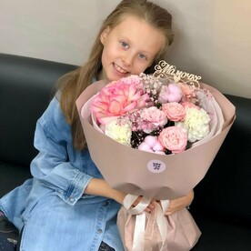 Нежный пудровый букет