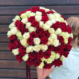 101 роза Эквадор Премиум микс