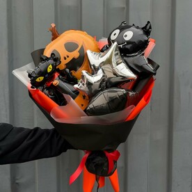 Букет с тыквой на Хэллоуин из шаров №96