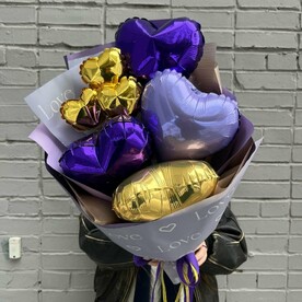 Букет из шаров Love - Любовь фиолетовый