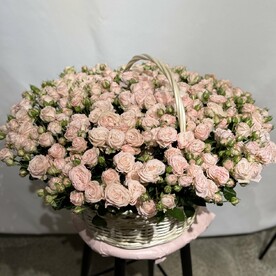 Нежные розы в корзине