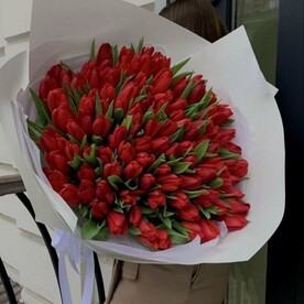 101 красный тюльпан