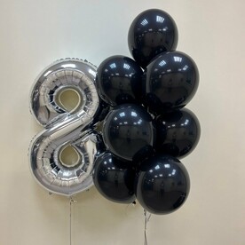 Набор шаров с гелием  514 - с цифрой 8 ( аэродизайн )