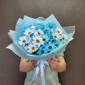 Букет из хризантем "Небесные хризантемы"