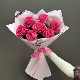 Букет из розовых роз "Красотка в розовом"
