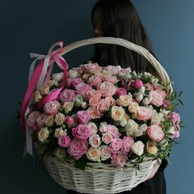 Корзина Пион розы кустовой ХХL