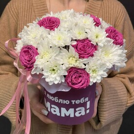 Композиция в шляпной коробке для Мамы