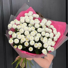 Роскошный букет из премиум хризантем Ньютон