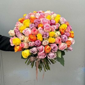 Букет из 101 mix розы, 50 см