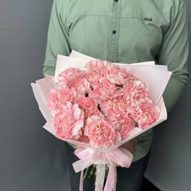 Монобукет из 17 розовых диантусов