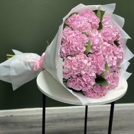 Розовые гортензии