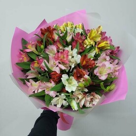 Букет из15 стойких и красивых альстромерий