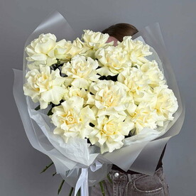 Монобукет из 15 французских белых роз