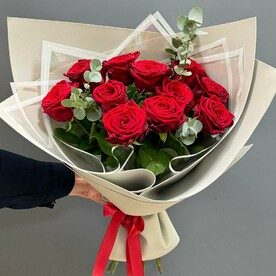 Букет розы/ Роза/ эвкалипт