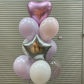 Воздушные шары нежность (сердце, звезда)