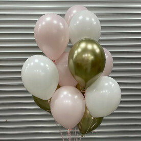 Воздушные шары золото с розовым 15 штук