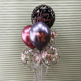 Воздушные шары с днем рождения блестящий набор