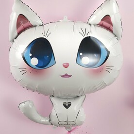 Воздушный шар Белый котик (котенок)