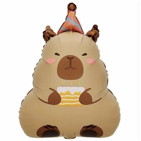 Воздушный шар капибара с тортиком 26403