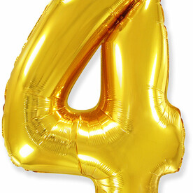 Воздушный шар цифра 4 золото (102 см)