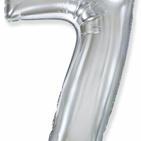 Воздушный шар цифра 7 серебро (102 см)