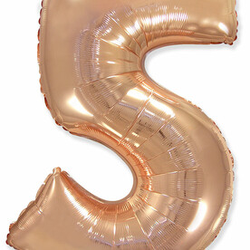 Воздушный шар цифра 5 розовое золото (102 см)