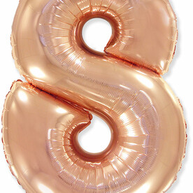 Воздушный шар цифра 8 розовое золото (102 см)