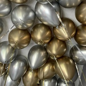 Воздушные шары золото хром и серебро хром 20 штук