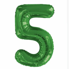 Воздушный шар цифра 5 зеленого цвета 86 см