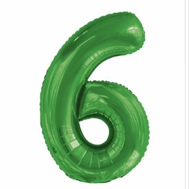 Воздушный шар цифра 6 зеленого цвета 86 см