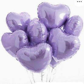 Воздушные сердца фиолетовые 9 штук
