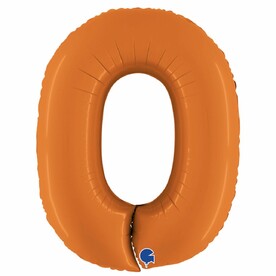 Воздушный шар цифра 0 оранжевая (рыжая) 102 см