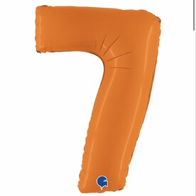 Воздушный шар цифра 7 оранжевый (рыжий) 102 см