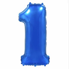 Воздушный шар цифра 1 синий 102 см
