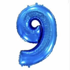 Воздушный шар цифра 9 синий 102 см