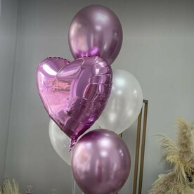 Воздушные шары сердце розовое