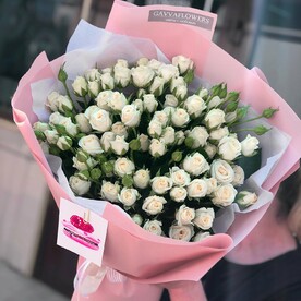 Кустовые пионовидные розы 💖 Бело-кремовые