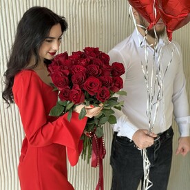 25 роз эксплорер 60см