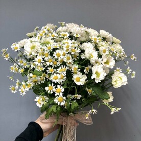 Букет с танацетумом и сантини