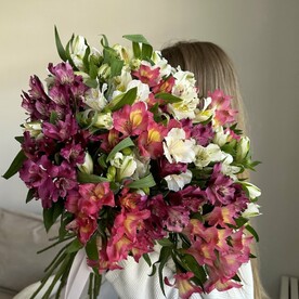 25 разноцветной альстромерии