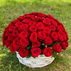 Корзина из 101 розы "Для тебя"