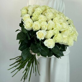 51 белая роза Эквадор