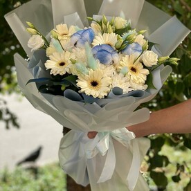 Букет с Хлопком и Герберами