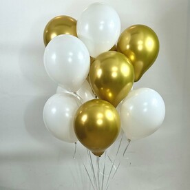 Набор из золотых и белых шаров