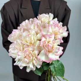 9 нежно-розовых французских роз