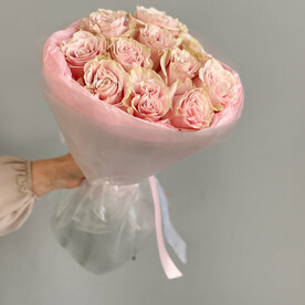 Нежный букет из 11 розовых роз, букет "Pink Vibe"